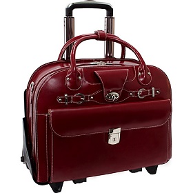 McKlein USA Roseville Fly Through Checkpoint Friendly Removable Rolling Ladies Laptop Case